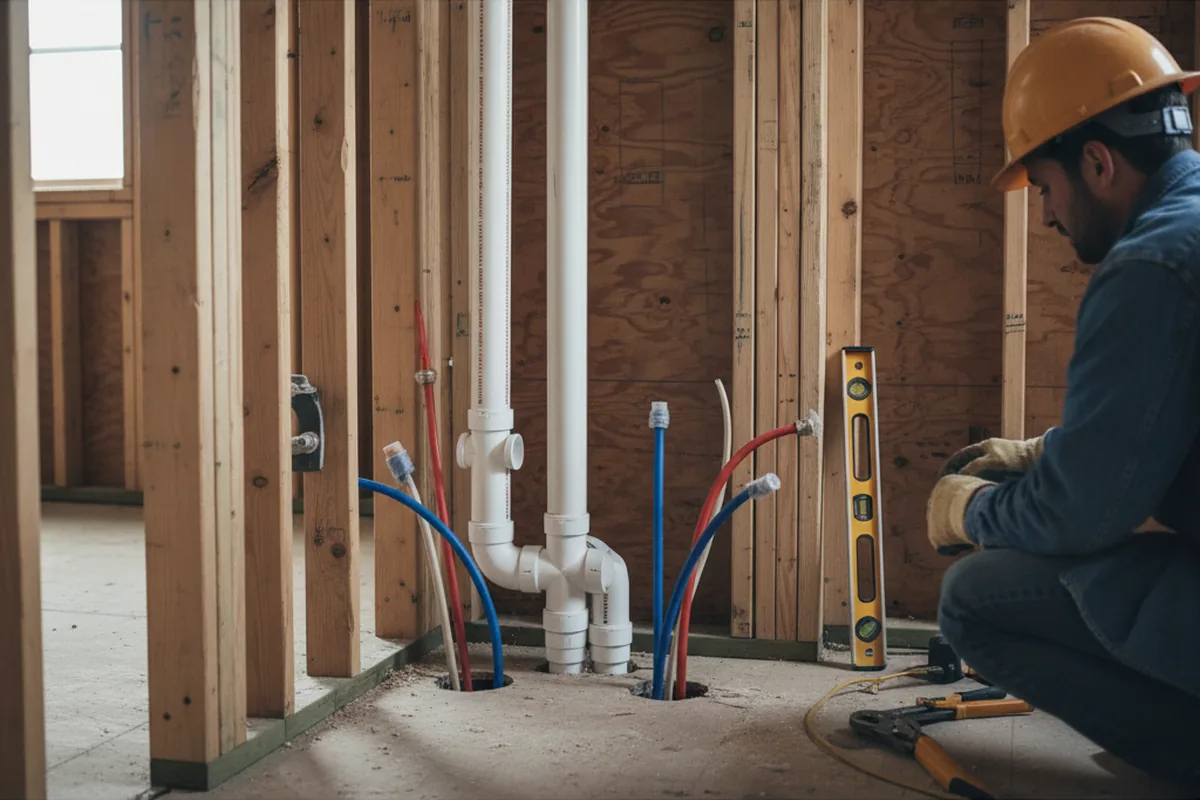 Drain and supply rough-in during Garbage Disposal Repair in Austerlitz